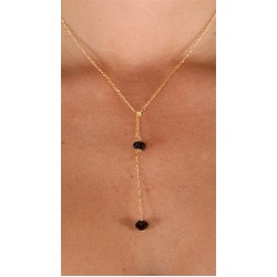 Dylan A. Designs Black Onix Necklace, Gold Filled with Semi Precious Stones