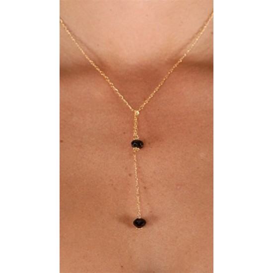 Dylan A. Designs Black Onix Necklace, Gold Filled with Semi Precious Stones