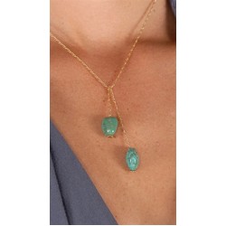 Dylan A. Designs Green Turquoise Necklace, Gold Filled with Semi Precious Stones