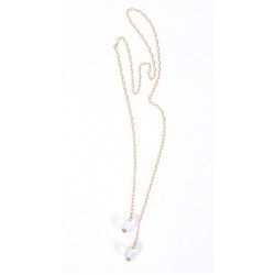 Dylan A. Designs White Necklace, Gold Filled with Semi Precious Stones