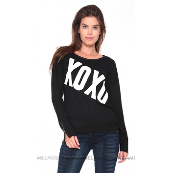 Feel the Piece Black XoXo Sweater