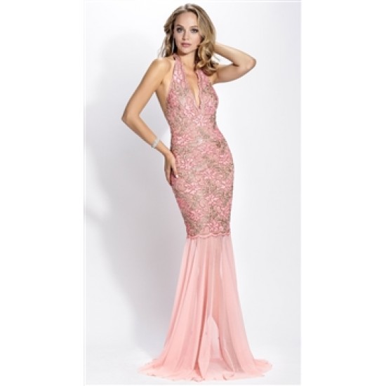 Baccio Couture Pink & Silver Gloria Dress
