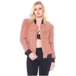 Emory Park Mauve Cupro Bomber Jacket