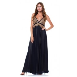 Julian Joyce by Mandalay Navy Braided Strap Maxi Dress