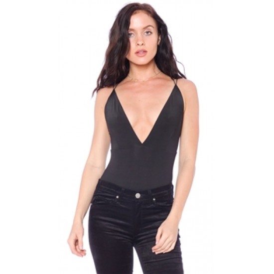 Makers Of Dreams Black Deep-V Bodysuit