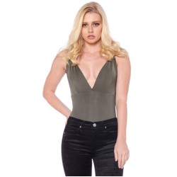 Makers of Dreams Olive Deep V Body Suit