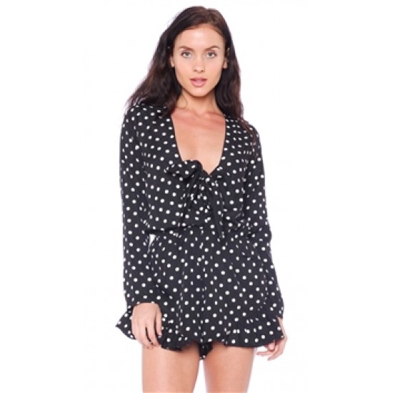 Lioness Black and White Polka \'Clarity\' Playsuit