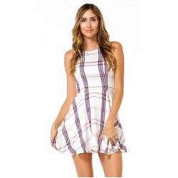 Lovers + Friends Wine Sadie Fit N Flare Mini Dress