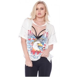 Emory Park White 'American Eagle' Graphic Tee