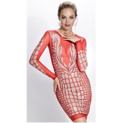 Baccio Couture Red & Copper Milena Dress