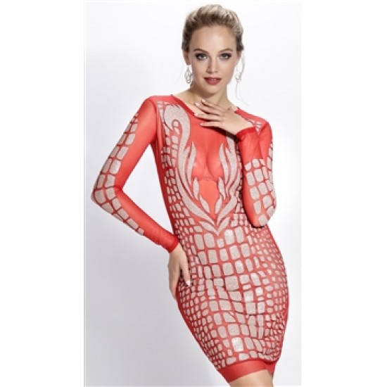 Baccio Couture Red & Copper Milena Dress