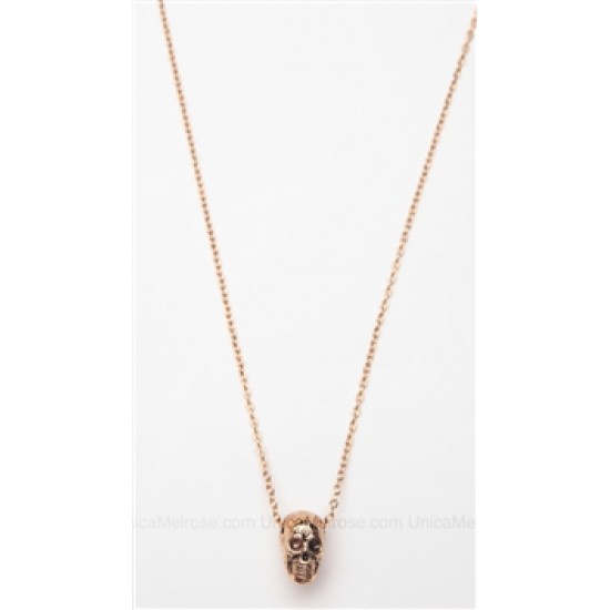 House of Harlow 14 kt Gold Plated Engraved Skull Pendant Necklace