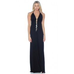 Nicole Andrews Collection Black 'Malibu' Maxi Dress