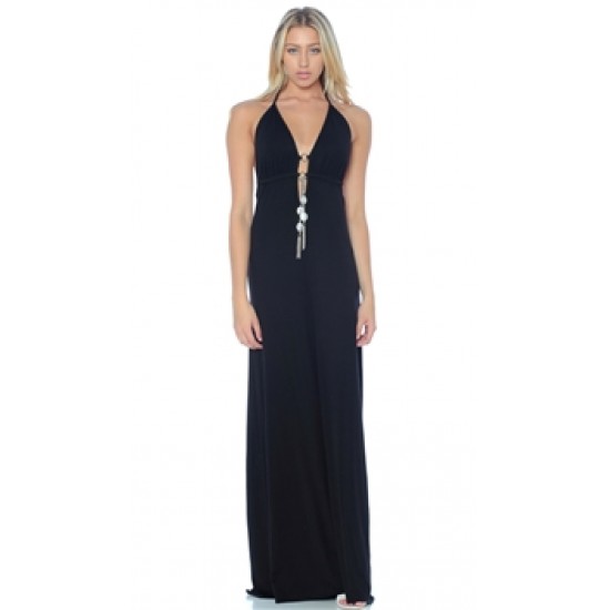 Nicole Andrews Collection Black \'Malibu\' Maxi Dress