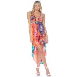 Nicole Andrews Collection Peacock 'Malibu' High-Low Dress