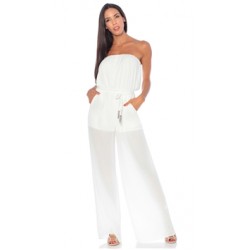 Nicole Andrews Collection White 'Goddess' Jumpsuit