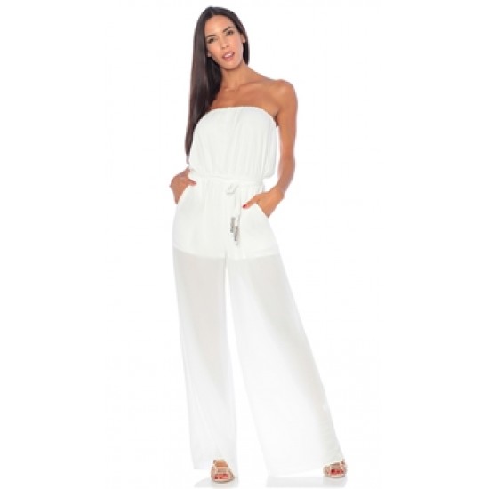 Nicole Andrews Collection White \'Goddess\' Jumpsuit