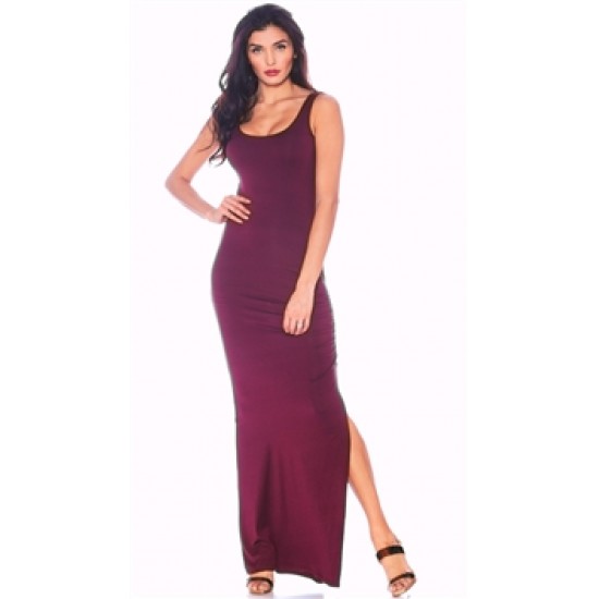 Nicole Andrews Burgundy \'Forever\' Maxi Dress