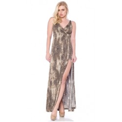 Nicole Andrews Collection Snake Print 'Malibu' Maxi Dress