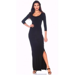 Nicole Andrews Black 3/4 Sleeve 'Forever' Maxi Dress