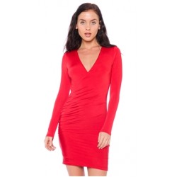 Nicole Andrews Red 'Forever' Wrap Mini Dress