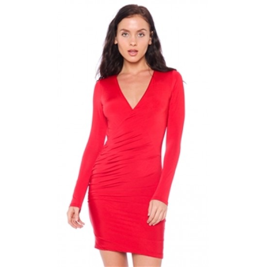 Nicole Andrews Red \'Forever\' Wrap Mini Dress