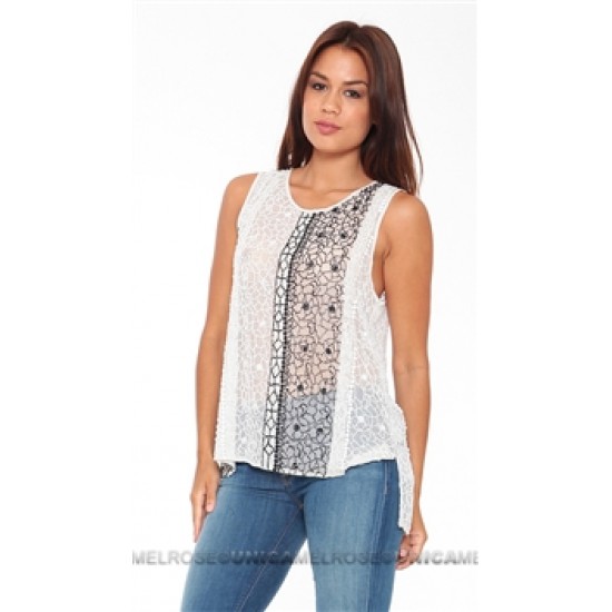 Parker NY Black & White Caroline Top