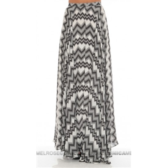 Parker NY Black and White Pattern Skirt