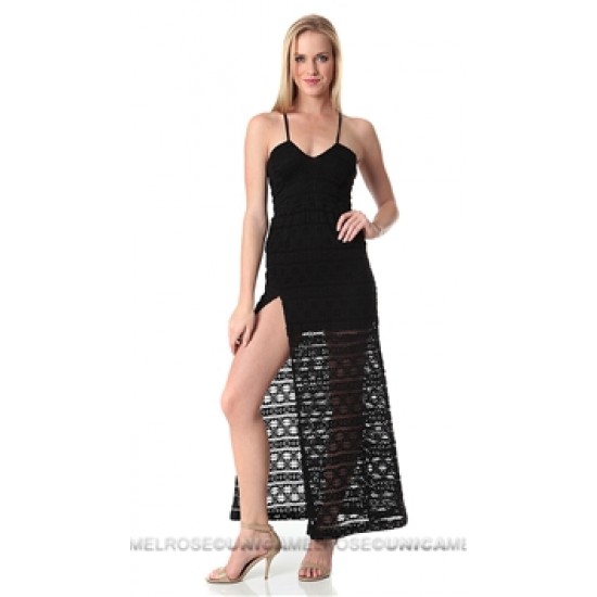 Nightcap Black Cherokee High Slit Maxi Dress