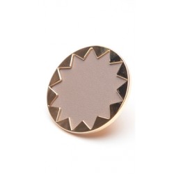 House of Harlow 14 kt Gold Sunburst Cocktail Ring with Khaki Leather