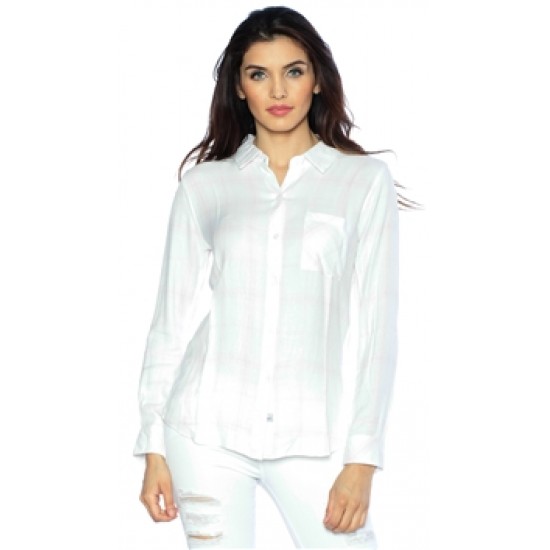 Rails White & Rose Long Sleeve Hunter Button Down