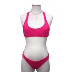 SALTY Neon Pink Knit Bathing Suit