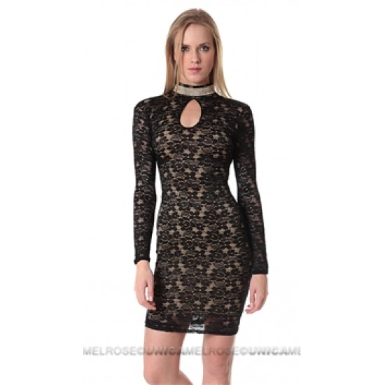 Sentimental NY Long Sleeve Lace Mini Dress