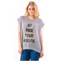 The Laundry Room Gray Glitter Selfie Cut-Off Top