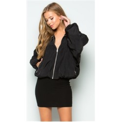 Makers Of Dreams Black Nylon Puffer Crop Jacket